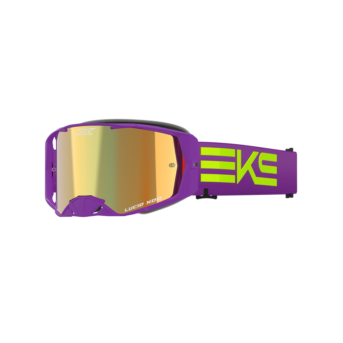 Lucid Goggle EKS Flag Purple Flo Yellow - Gold Mirror Lens