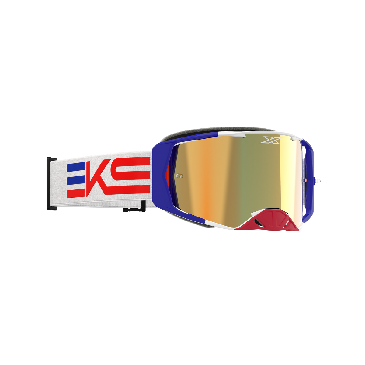 Lucid Goggle EKS Flag RWB - Gold Mirror Lens