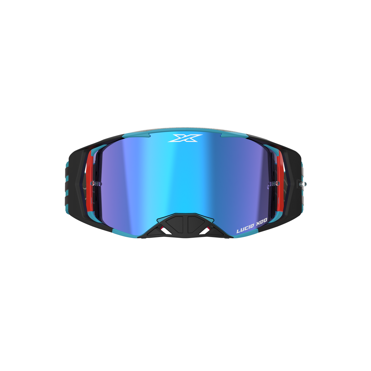 Lucid Goggle EKS Flag Teal Black - Blue Mirror Lens