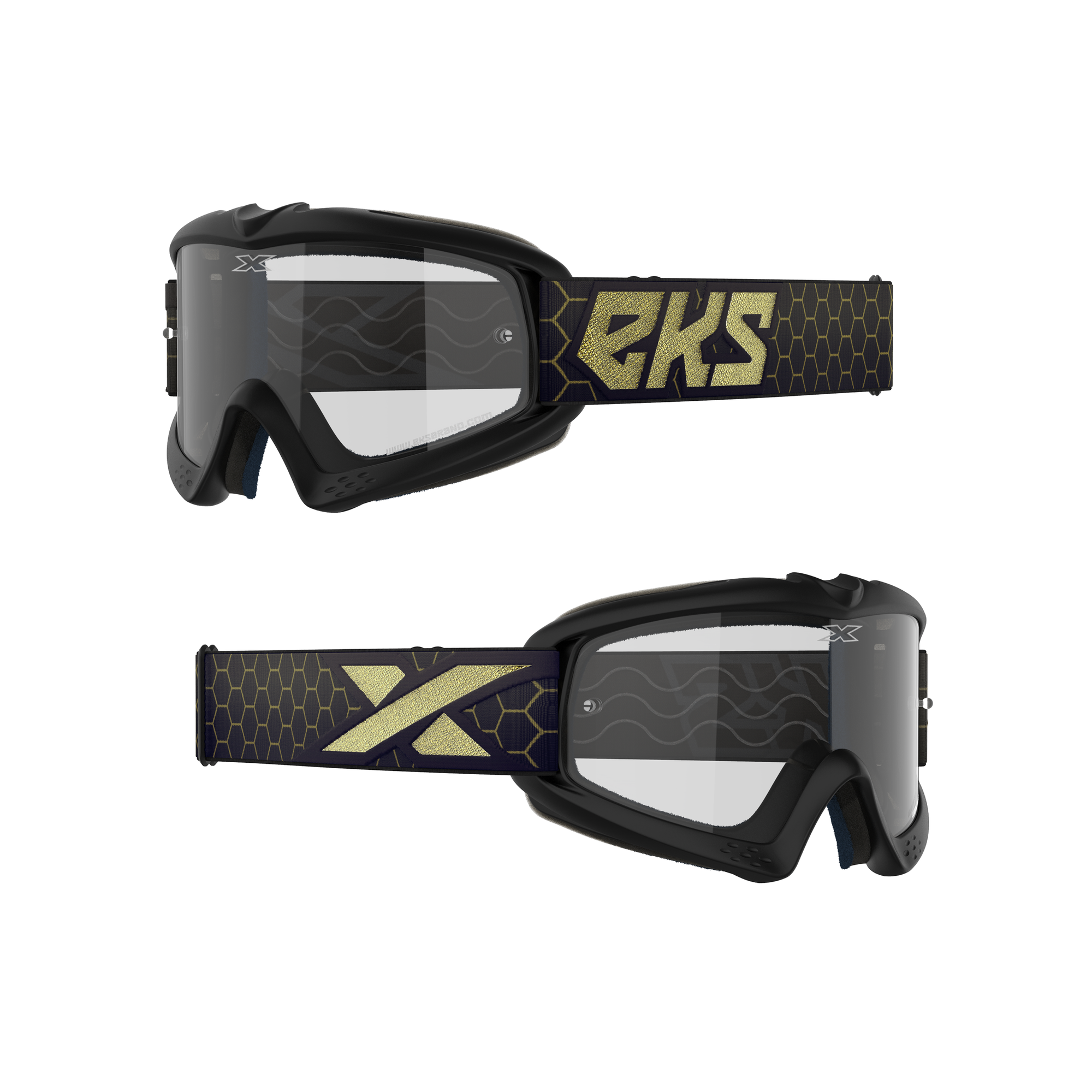 XGROM Clear Youth Goggle Black & Gold Metallic